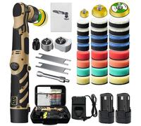 Polisseuse Voiture Sans Fil Mini 1/1,5/2 Pouces - Vitesse Réglable 2500-6000 RPM - 2 Batteries 12V 2.3Ah - 3 Axes Interchangeables
