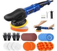 Polisseuses électriques Centrifuge 1200W, DAYPLUS Polisseuse de voiture , Double action Polisseuses 6 vitesses, 31 accessoires