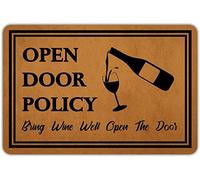 Politique De Porte Ouverte Apportez du Vin Porte Ouverte Paillasson Exterieur Lavable Paillasson Résistant Tapis De Porte pour Jardin Couloir Accessoires Maison 40 X 60Cm