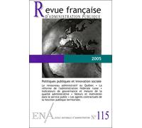 Politiques publiques et innovation sociale Tome 115 - Collectif - Documentation Francaise - broché - Revue