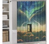 POLIUAWS A Place in The Heaven Rideau De Douche D'hôtel Élégant, Lavable Et en Tissu Doux pour Baignoire Et Cabine De Douche 64.17x70.87Inch（163x180cm）