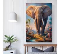 POLIUAWS Affiche Beyond The Elephant - Décoration de chambre - Toile imprimée pour tableau blanc - Cadeau - Décoration intérieure - Poster pour couple célébrant - 50 x 75 cm (20 x 30 pouces)