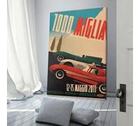 POLIUAWS Affiche d'art 1000 Miglia 2011 Brescia - Denoise - Affiche murale sur toile - Décoration de salon - 40 x 60 cm
