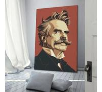 POLIUAWS Affiche d'art Friedrich Nietzsche - denoise - denoise - Affiche murale, peinture sur toile enroulée, tableau, décoration pour salon, maison, 30 x 45 cm (12 x 18 pouces)