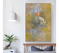 POLIUAWS Affiche d'art « Les Oies » de Claude Monet, impression sur toile, décoration murale moderne pour la maison, décoration pour fête d'anniversaire, 30 x 45 cm (12 x 18 pouces)