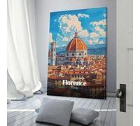 POLIUAWS Affiche de la skyline de Florence, Italie - Décoration murale pour salon, cuisine et chambre - Impression esthétique - 50 x 75 cm (20 x 30 pouces)