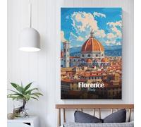 POLIUAWS Affiche de la skyline de Florence, Italie - Décoration murale pour salon, cuisine et chambre - Impression esthétique - 40 x 60 cm (16 x 24 pouces)