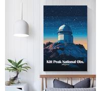 POLIUAWS Affiche de l'observatoire de Kitt Peak, toile murale, décoration moderne, 60 x 90 cm