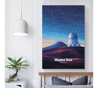 POLIUAWS Affiche de l'observatoire du Mauna Kea, toile murale, décoration moderne, 20 x 30 cm