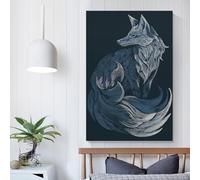 POLIUAWS Affiche de renard stylisé, illustration, œuvres d'art, toile, chambre, esthétique, art mural, impressions, maison, photo, peinture, décoration moderne, 20 x 30 cm