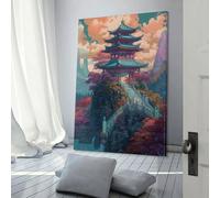 POLIUAWS Affiche décorative sur toile représentant un château spirituel, décoration murale, esthétique et moderne, 40 x 60 cm