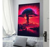 POLIUAWS Affiche décorative sur toile représentant une bombe nucléaire, décoration murale, esthétique et moderne, 50 x 75 cm