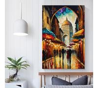 POLIUAWS Affiche du Grand Bazar d'Istanbul sur toile, décoration murale moderne, impression d'art pour la maison, 30 x 45 cm (12 x 18 pouces)