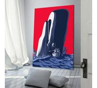 POLIUAWS Affiche Moby Dick sur toile, tableau décoratif mural, impression pour chambre à coucher ou salon, cadeau pour enfants, 20 x 30 cm (8 x 12 pouces)