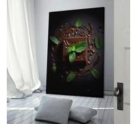 POLIUAWS Affiche murale représentant un délicieux dessert au chocolat, idéale pour décorer les murs de votre salle de bain ou de votre chambre. Toile 20 x 30 cm (8 x 12 pouces).