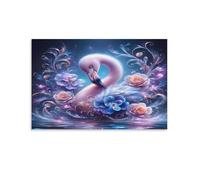 POLIUAWS Affiche sur toile représentant le cygne sacré, décoration murale moderne, 50 x 75 cm