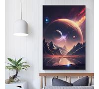 POLIUAWS Affiche sur toile représentant un reflet cosmique, décoration murale moderne, 30 x 45 cm