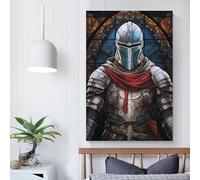 POLIUAWS Affiches en verre des Templiers, décoration de chambre, toile pour décoration murale, cadeau, décoration d'intérieur, affiche de couple célébrant, 30 x 45 cm
