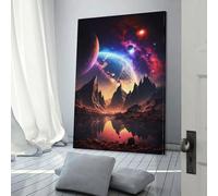 POLIUAWS Affiches et impressions de paysage d'oasis cosmos, décoration de chambre, toile pour décoration murale, cadeau, décoration d'intérieur, affiche de couple célébrant, 20 x 30 cm