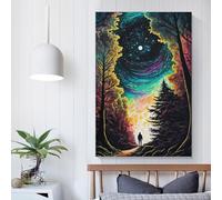 POLIUAWS Affiches et impressions « Peindre la nuit silencieuse » pour décoration de chambre, toile pour décoration murale, cadeau, décoration d'intérieur, affiche de couple célébrant, 30 x 45 cm