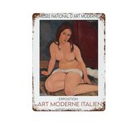 POLIUAWS Amedeo Modigliani Nude Painting Décoration Murale En Fer Forgé, Panneau En Métal, Pour Salon, Chambre, Salle De Jeux, Bureau, Garage15.7 x11.8