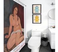 POLIUAWS Amedeo Modigliani Nude Painting Ensemble De Décoration De Salle De Bain Moderne Et Élégant en Tissu Lavable pour Baignoire Et Cabine De Douche 69.69x70.87Inch（177x180cm）