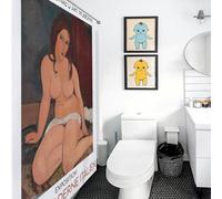 POLIUAWS Amedeo Modigliani Nude Painting Polyester Épais Et Durable, Polyester Moderne Déperlant pour Salle De Bain/dortoir 35.43x70.87Inch（90x180cm）