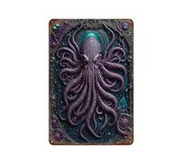 POLIUAWS Ancient Cthulhu Décoration Murale En Fer Imperméable Pour Garages D'hommes11.8 x7.9