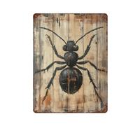 POLIUAWS Ant Painting on Wood Panel Minimal Nature Wall Art Décoration Murale En Fer Forgé Pour Piscine, Clubs, Bars Et Espaces Extérieurs