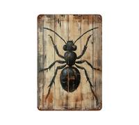 POLIUAWS Ant Painting on Wood Panel Minimal Nature Wall Art Décoration Murale Rétro En Métal Pour Cafés, Pubs, Clubs, Salons, Bars, Cuisines, Balcons11.8 x7.9