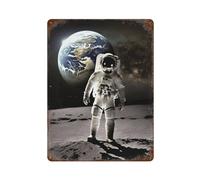 POLIUAWS Apollo 11 Earth Portrait Plaque Murale Vintage En Métal Peinte, Idéale Pour Chambre, Salon, Garage, Jardin Ou Pub15.7"x11.8"
