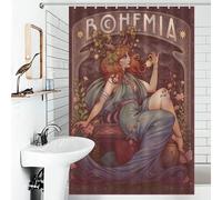 POLIUAWS As Above It is Below Recreating A Magic and Free Spir ... Rideaux De Douche Lavables Et Élégants pour La Maison, Style Toile De Jouy, Décor D'hôtel 46.85x70.87Inch（119x180cm）