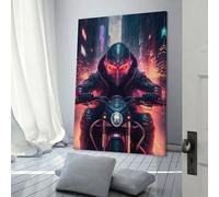 POLIUAWS Balade en moto à travers la décoration de la maison, salon, murs de la maison, toile, art 24x36 pouces (60x90 cm)