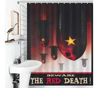 POLIUAWS Beware The Red Death Rideau De Douche Moderne en Polyester Déperlant avec Crochets, Imperméable Et Anti-moisissure, pour Salle De Bain, Décoration D'hôtel 56.30x70.87Inch（143x180cm）