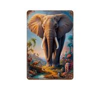 POLIUAWS Beyond The Elephant Plaque Décorative Vintage En Métal, Accessoire Idéal Pour Les Garages D'hommes11.8 x7.9