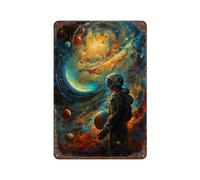 POLIUAWS Beyond The Horizon Panneau Décoratif Vintage En Métal, Accessoire Idéal Pour Un Garage Ou Une Salle De Jeux11.8 x7.9