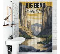 POLIUAWS Big Bend National Park Ensemble De Rideaux De Douche Lavables Et Élégants pour Usage Quotidien, avec 12 Crochets, pour Salle De Bain Ou Salle d'eau 46.85x70.87Inch（119x180cm）
