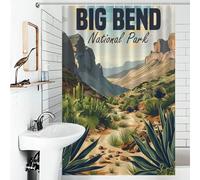 POLIUAWS Big Bend National Park Rideaux De Douche en Polyester Épais Et Résistant, Anti-moisissure, pour Salle De Bain, Baignoire Ou Appartement 46.85x70.87Inch（119x180cm）