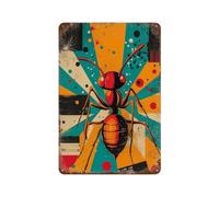 POLIUAWS Bold Geometric Ant Print Unique Insect Art for Modern Homes Ant Illustration Plaque En Métal Vintage, Affiche Rétro, Décoration Murale Pour Bureau, Salon Ou Bar11.8"x7.9"