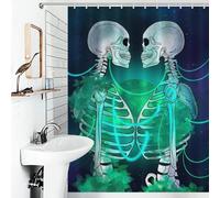 POLIUAWS Bond Between Us and Nature Rideaux De Douche Décoratifs À Séchage Rapide, Imperméables Et Résistants, Anti-moisissures, pour Salle De Bain Ou Dortoir 53.54x70.87Inch（136x180cm）