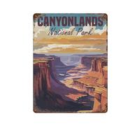 POLIUAWS Canyonlands National Park Plaque Murale Vintage En Métal Peinte, Idéale Pour Le Jardin, La Ferme, Le Salon, Les Clubs Extérieurs15.7"x11.8"