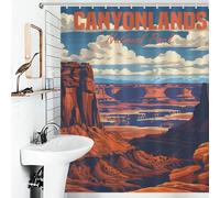 POLIUAWS Canyonlands National Park Rideau De Douche Élégant Et Lavable en Tissu Doux pour Cabines De Douche Et Baignoires D'hôtel 56.30x70.87Inch（143x180cm）