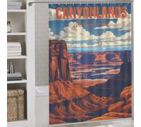 POLIUAWS Canyonlands National Park Rideaux De Salle De Bain Lavables Et Élégants pour Cabines Et Baignoires, pour Un Usage Quotidien 64.17x70.87Inch（163x180cm）