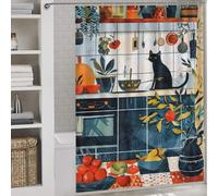 POLIUAWS Cats Life Rideaux De Bain Décoratifs Épais Et Résistants en Polyester pour Caravane 64.17x70.87Inch（163x180cm）