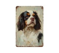 POLIUAWS Cavalier King Charles Span Décoration Murale Rétro En Métal Pour Garage/atelier11.8"x7.9"