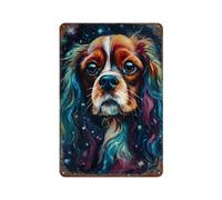 POLIUAWS Cavalier King Charles Span Plaque Décorative Vintage En Métal, Accessoire Idéal Pour La Maison, La Ferme, Les Cafés, Le Bureau Ou Un Magasin11.8 x7.9