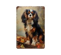 POLIUAWS Cavalier King Charles Span Plaque En Métal Vintage, Affiche Rétro, Garage Pour Homme11.8 x7.9