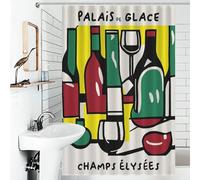 POLIUAWS Champs Elysees French Art Ensemble De Décoration De Salle De Bain Moderne en Tissu Polyester pour Enfants, Femmes Et Hommes 46.85x70.87Inch（119x180cm）
