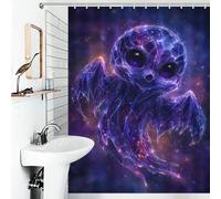 POLIUAWS Cosmic Crystal Ghost Ensemble De Décoration De Salle De Bain Moderne en Tissu Imperméable Et Résistant À Séchage Rapide pour Baignoires De Cabine 53.54x70.87Inch（136x180cm）