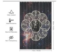 POLIUAWS Cosmic Flat-Coated Retriever Rideaux De Salle De Bain Épais Et Résistants en Polyester, Style Art Moderne, pour Baignoire Et Cabine De Douche 46.85x70.87Inch（119x180cm）